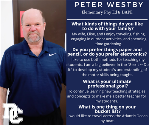 This week's spotlight features Mr. Westby!