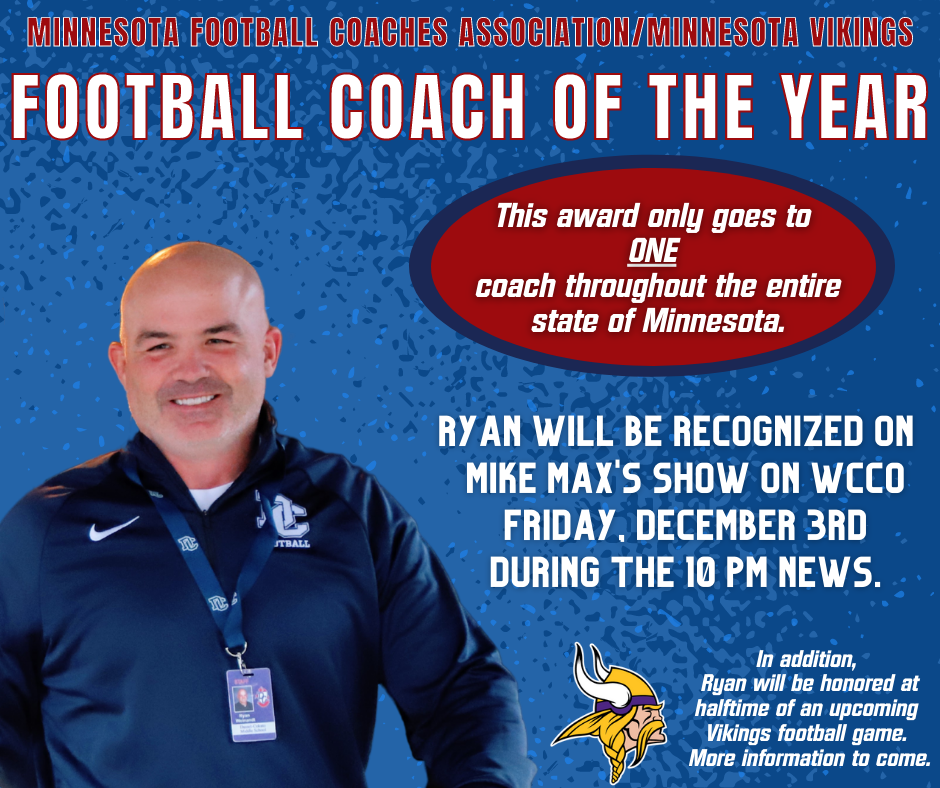 Ryan Weinandt named MN Football Coach of the Year!