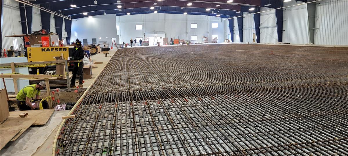 The rink area refrigeration lines are complete!  Pouring concrete is scheduled the week of Jan. 24th