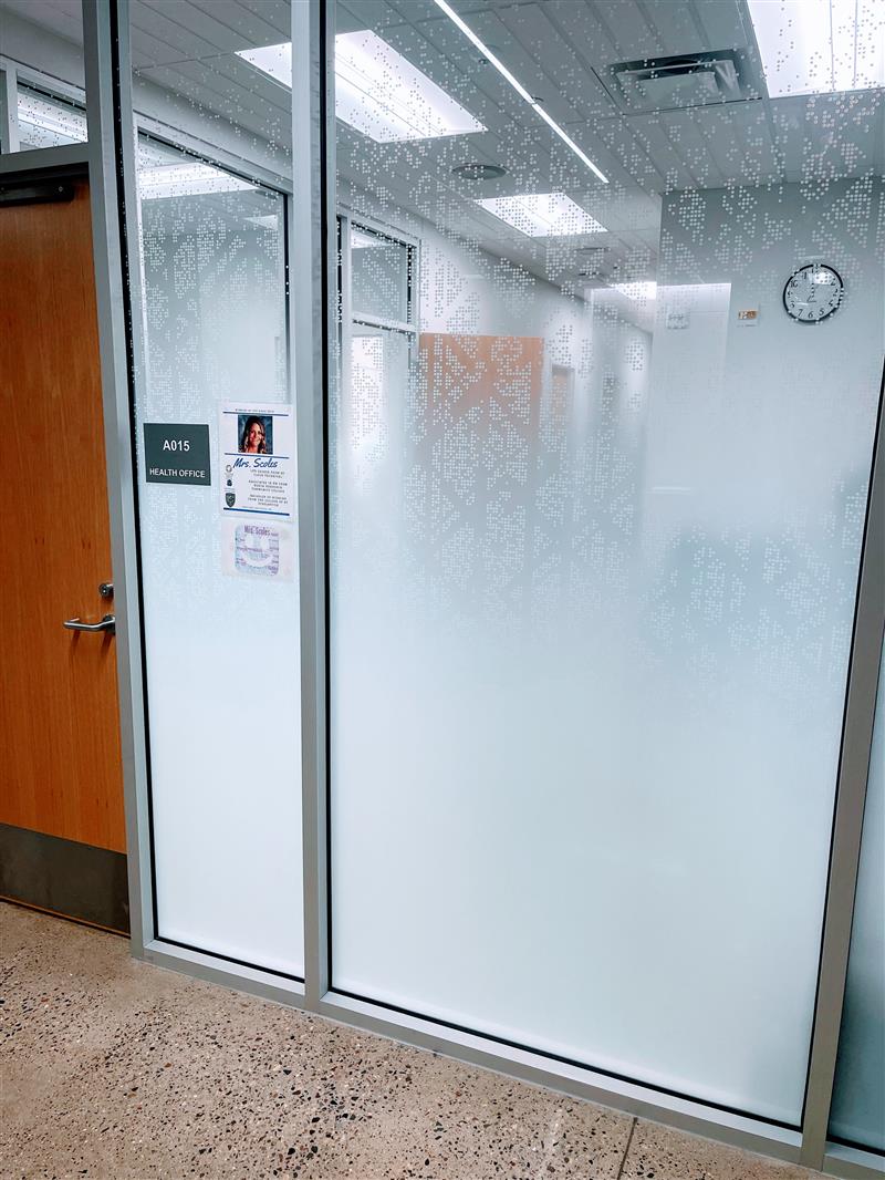 Glass frosting provides varying levels of vision and privacy